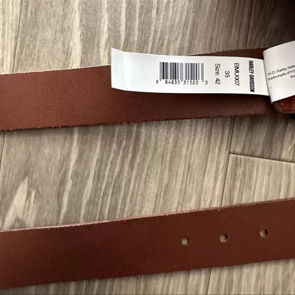 ✔️HARLEY DAVIDSON MENS LEATHER BELT WITH LOGO - Picture 11 of 11
